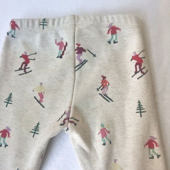 GYMBOREE SKIERS TODDLER GIRLS 2T CREAM COZY FLEECE LEGGINGS SKI WARM HOLIDAY 18’ - Picture 2 of 8